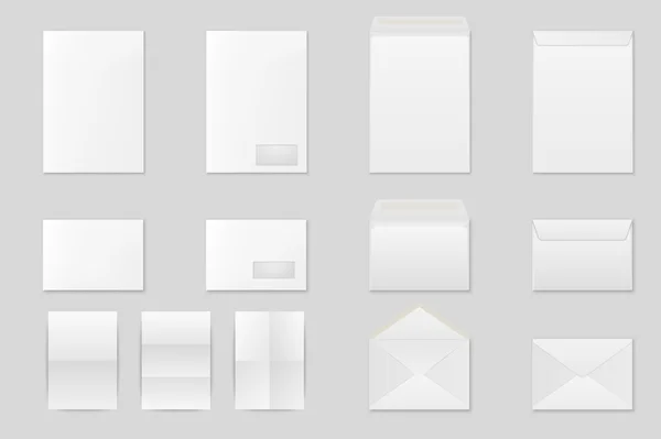 Envelopes de papel em branco . — Vetor de Stock