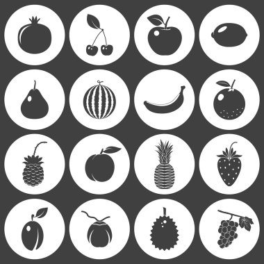Meyve ve çilek, vector Icons set