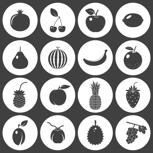 Meyve ve çilek, vector Icons set — Stok Vektör