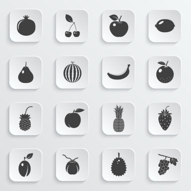 Meyve ve çilek, vector Icons set