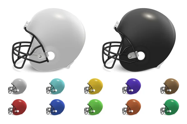 Vector football helmets set — Stock Vector