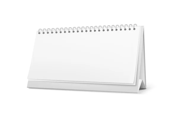 Vector calendário de mesa em branco com uma espiral . — Vetor de Stock