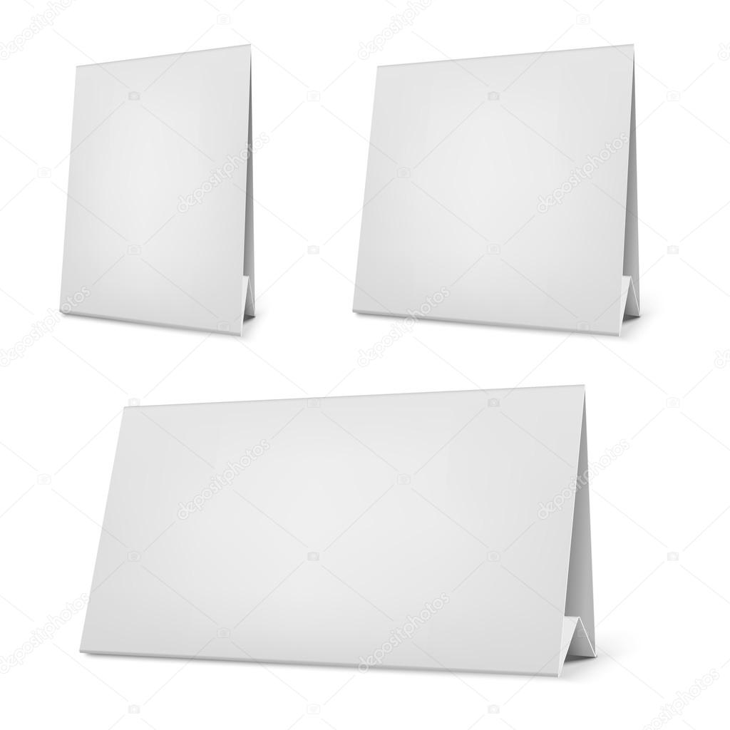 Realistic white blank desk calendar with stand. Vector EPS10 illustration.