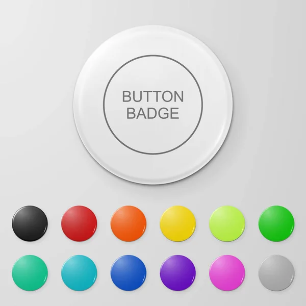 Insignia de botón en blanco . — Vector de stock