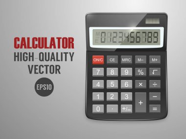 Vektör tek gerçekçi hesap makinesi, üstten görünüm