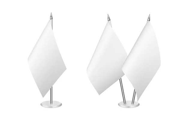 Ensemble vectoriel petit drapeau de table, isolé sur fond blanc . — Image vectorielle