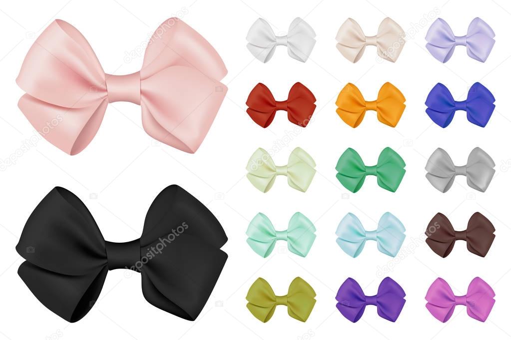 Vector realistic bow set. Template for design.