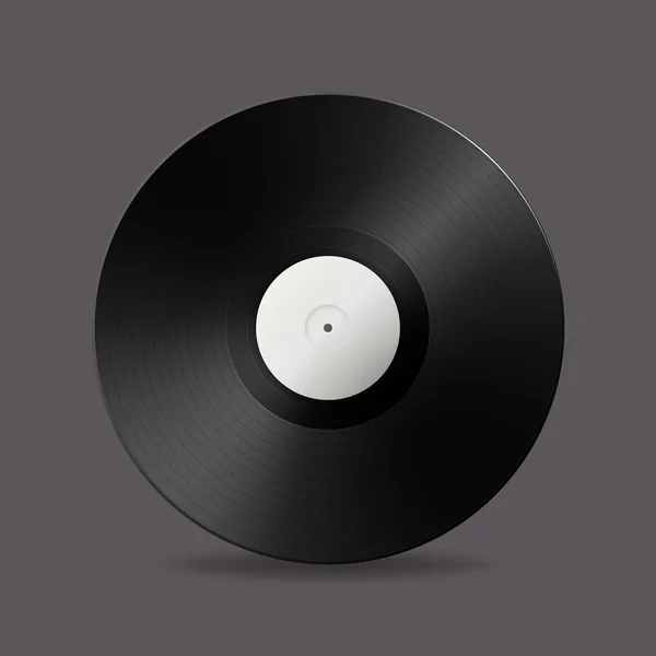 Realistic vector music gramophone vinyl LP record icon. Design template of retro long play. — Stock Vector
