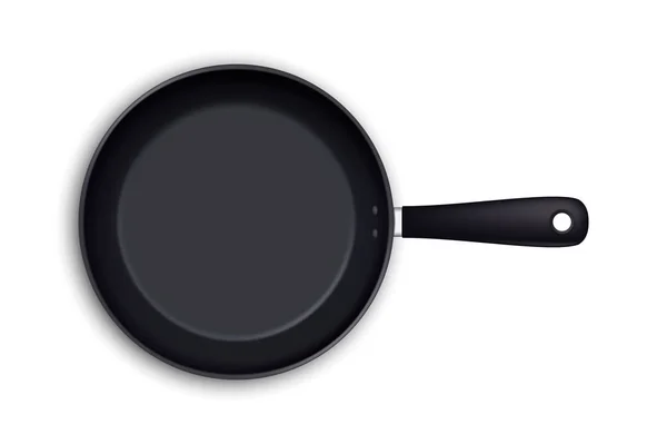 Вектор реалистичный пустой сковороды значок в верхней части зрения изолированы на белом фоне. Шаблон проекта . — стоковый вектор