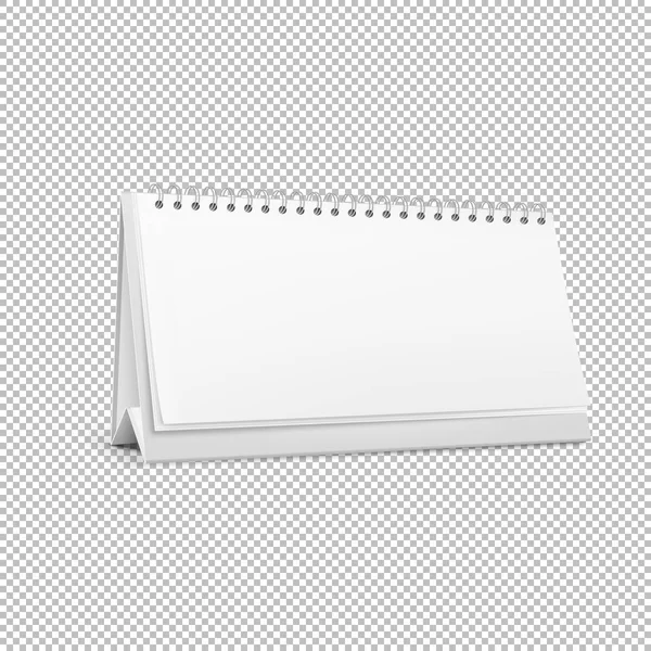 Vector realista horizontal de pie en blanco tabla espiral calendario aislado sobre fondo blanco. Vector EPS10 . — Vector de stock