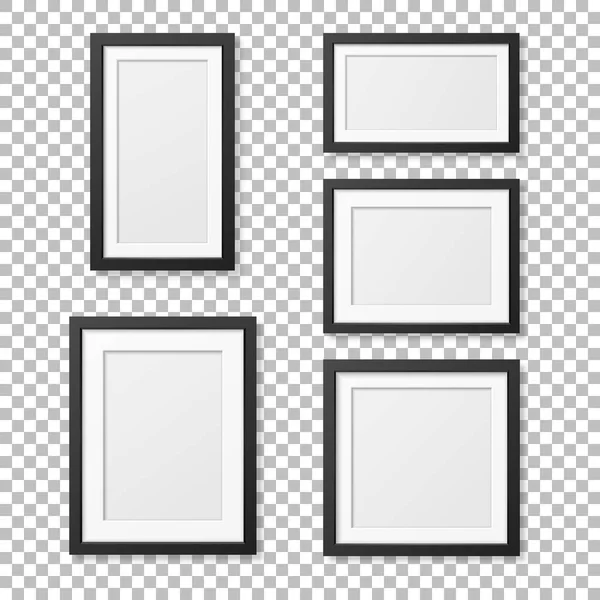 Vector realistic blank picture frame template set isolated. EPS10. — Stock Vector