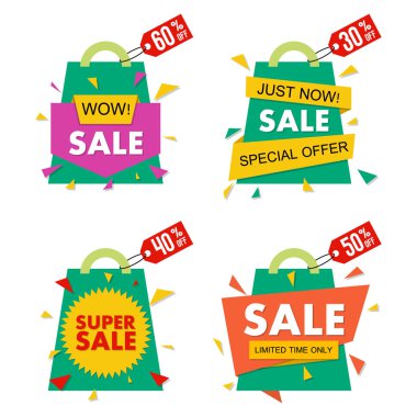 Vektör satışı büyük başlığı malzeme tasarım stili ayarla. Eps10.