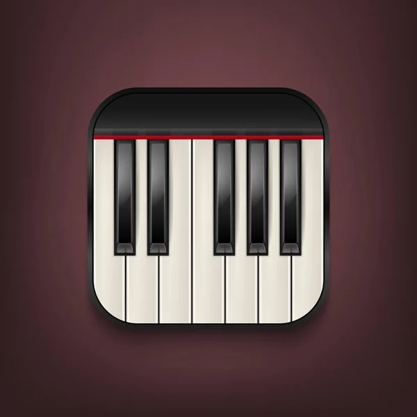 Vector photorealistic piano keyboard icon. Design template in EPS10. — Stock Vector