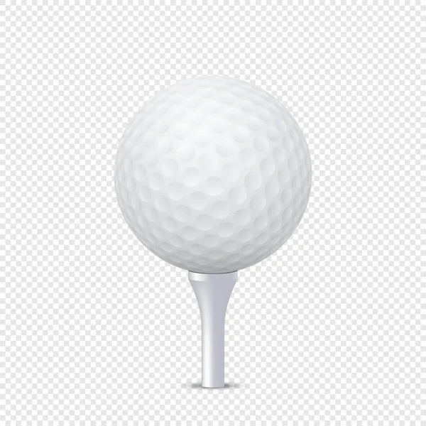 Векторний білий реалістичний шаблон м'яча для гольфу на трійнику - ізольовано. Шаблон дизайну в EPS10 . — стоковий вектор