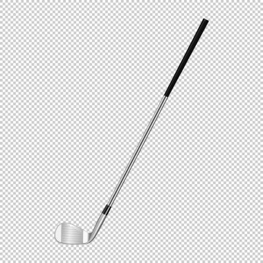 Gerçekçi simgesi üzerinde şeffaf arka plan izole klasik golf kulübü. Tasarım şablonu tatlı vektör.