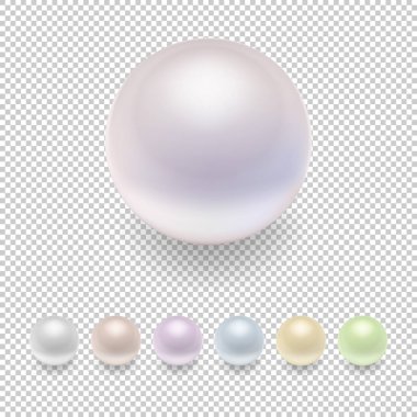 Gerçekçi vektör inci simgesi ayarla, renkler kullanılan renkler. Saydam arka plan üzerinde izole kapatmak. Tasarım şablonu, Eps10 mockup.