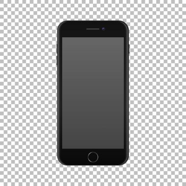 Saydam arka plan üzerinde izole gerçekçi smartphone simgesi. Vektör tasarım şablonu, Eps10 mockup.