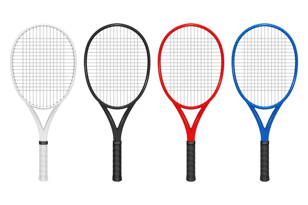 Vector realistisk tennisketsjer sæt, closeup isoleret på hvid baggrund. Design skabelon i EPS10 . – Stock-vektor