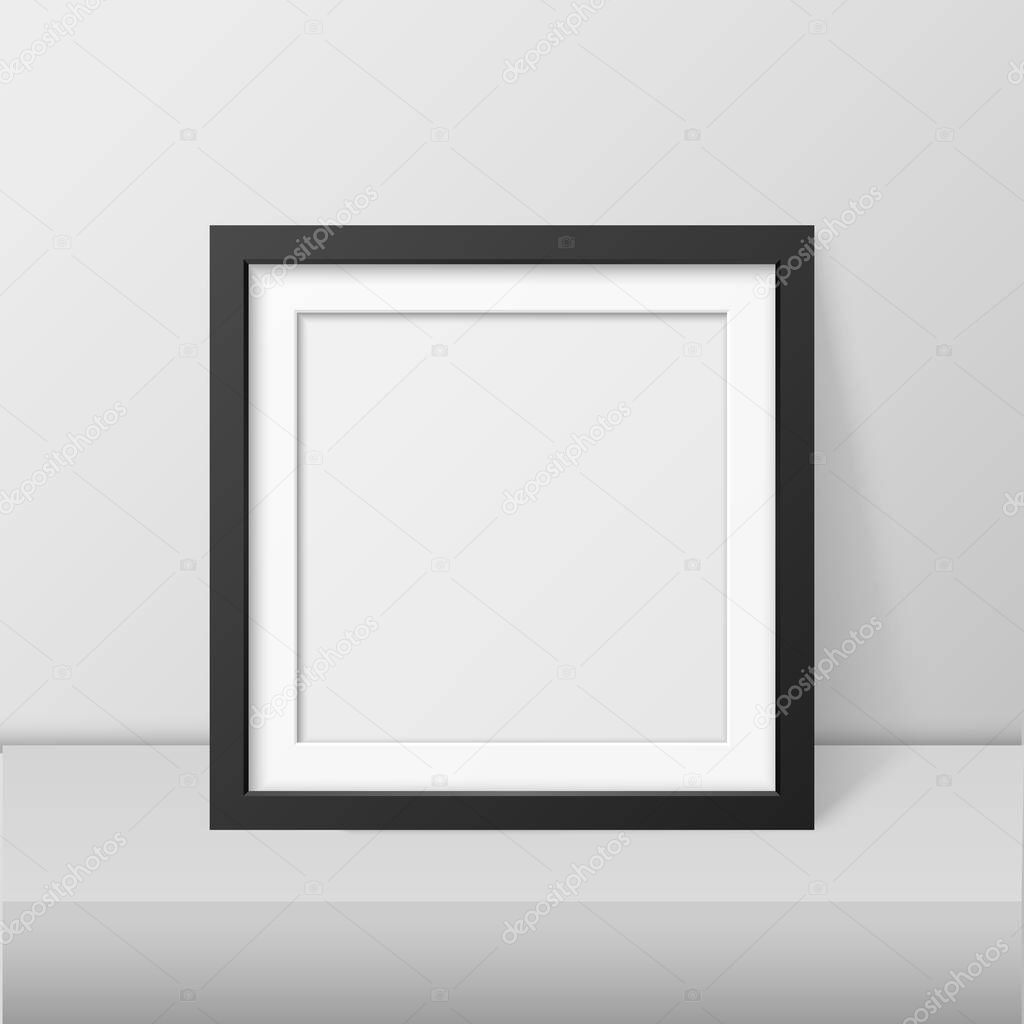 Vector realistic blank picture frame template set isolated. EPS10.