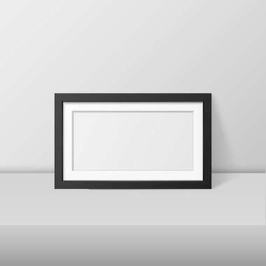 İzole vektör gerçekçi boş resim çerçeve şablonu. Eps10.
