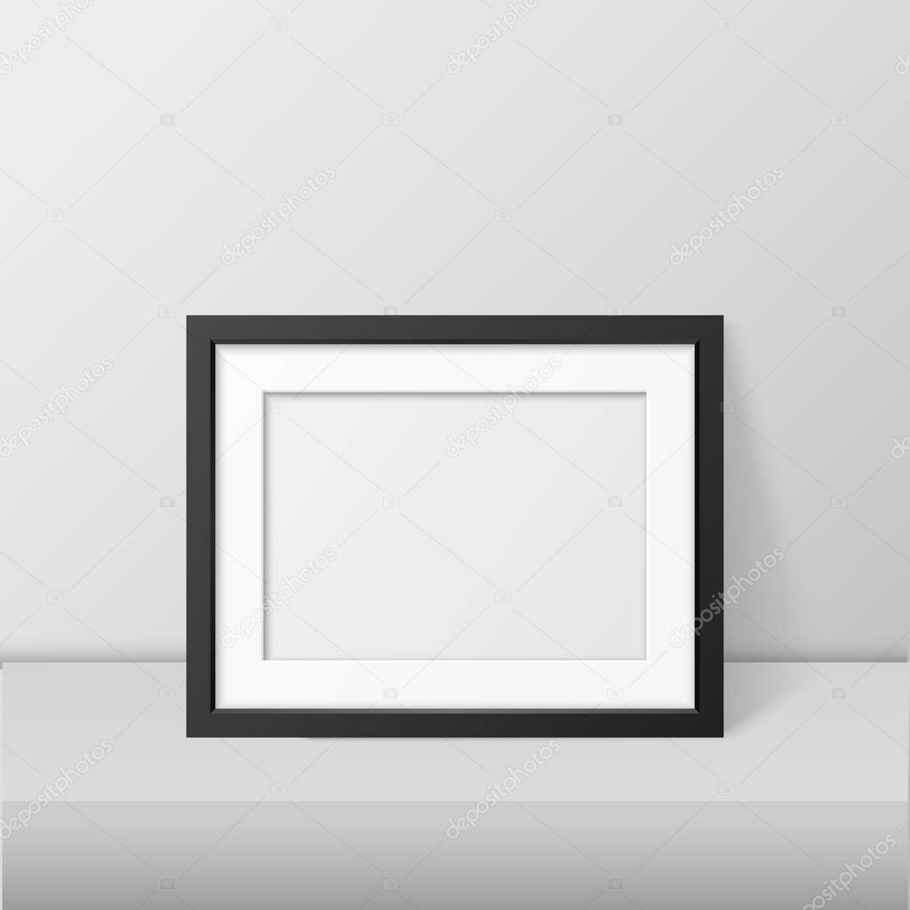 Vector realistic blank picture frame template set isolated. EPS10.