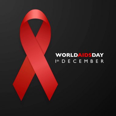 AIDS bilinçlendirme kırmızı kurdele ile banner. AIDS günü kavramı. Tasarım şablonu web siteleri dergiler, infographics, reklam için. Eps10 vektör çizim