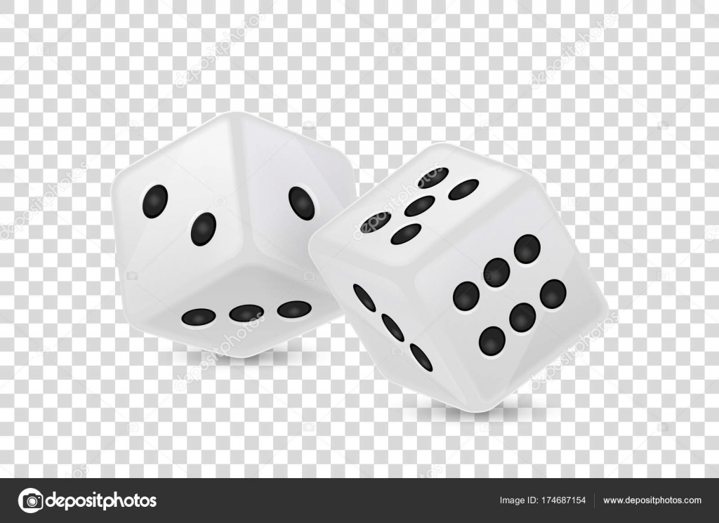 Download Vector illustration of white realistic game dice icon in flight closeup isolated on transparency ...