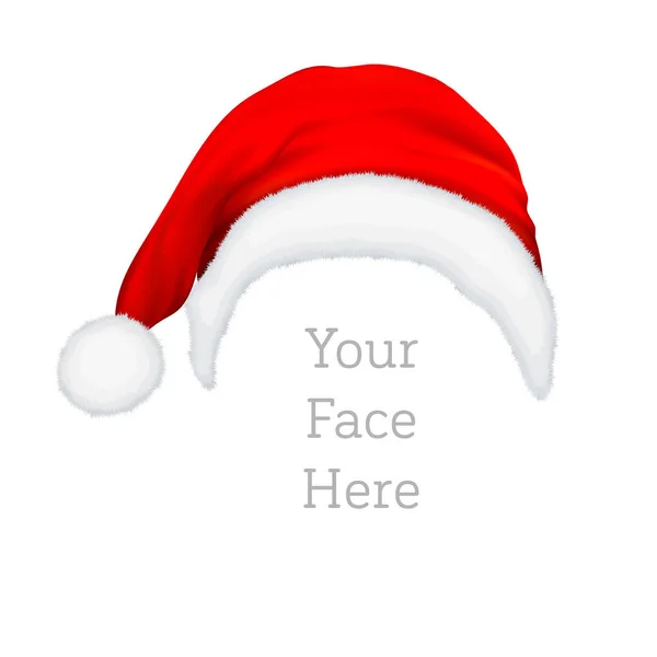 Realistische vector rode Kerstman hoed pictogram geïsoleerd op een witte achtergrond. Ontwerp sjabloon accessoire van Kerstmis en Nieuwjaar partij voor app, web enz — Stockvector
