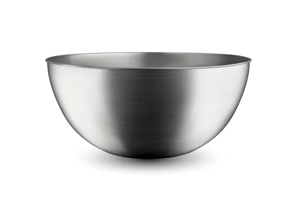 Vector 3d Realistic Blank Steel, Chrome, Silver Metal Hemisphere Circle Bowl Icon Closeup Terisolasi di White Background. Peralatan untuk Kitchens. Templat Desain, Konsep Makanan dan minuman Kesehatan - Stok Vektor