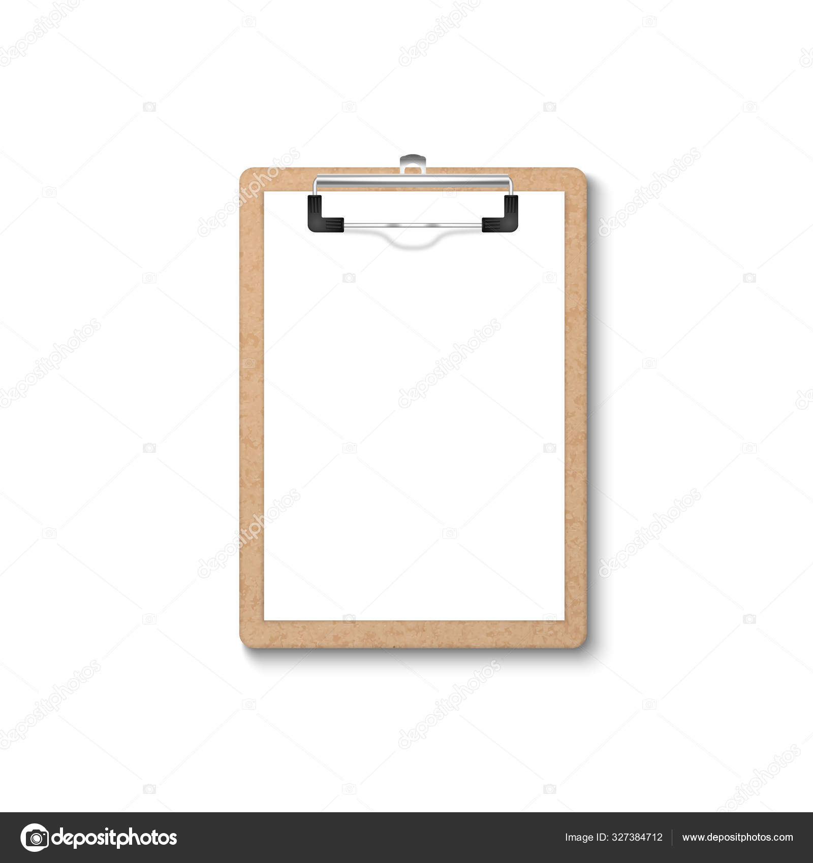 Векторный 3D-Буфер Revic Brown Clipboard С Blank Paper, Иконка.