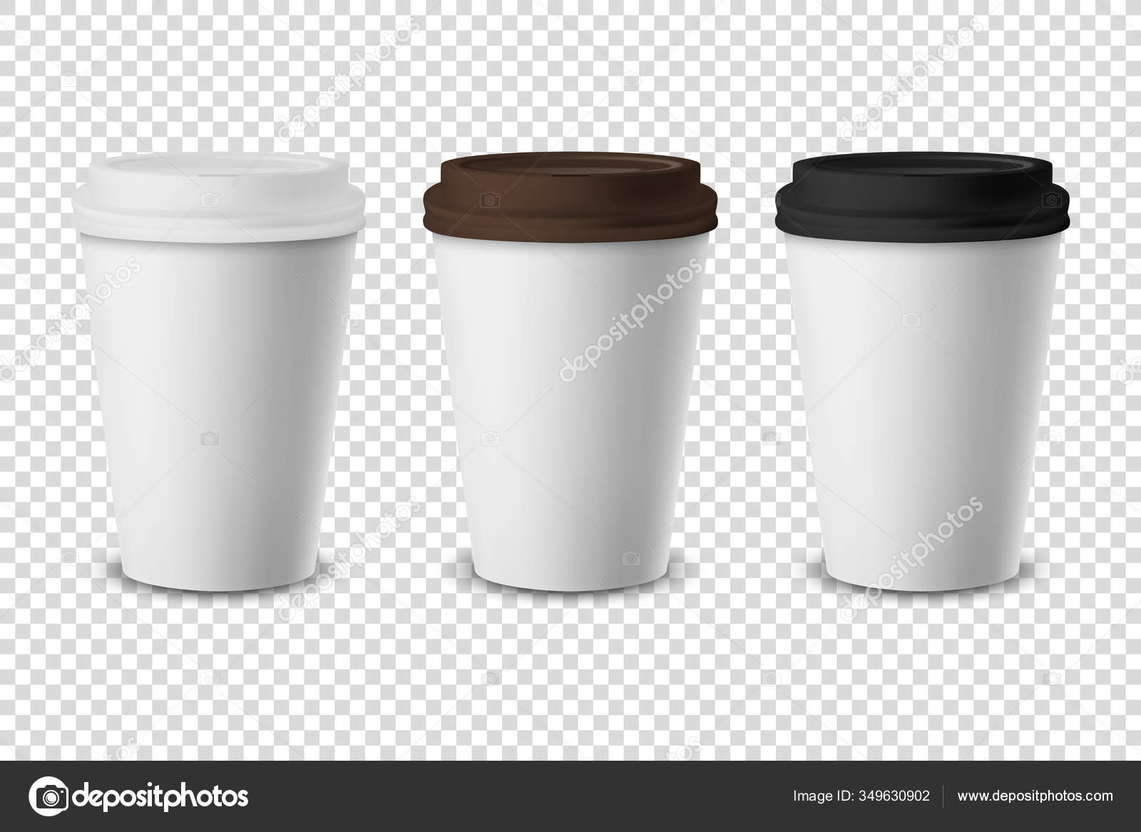 Realistic plastic coffee cup. Clear plastic cup mockup for coffee