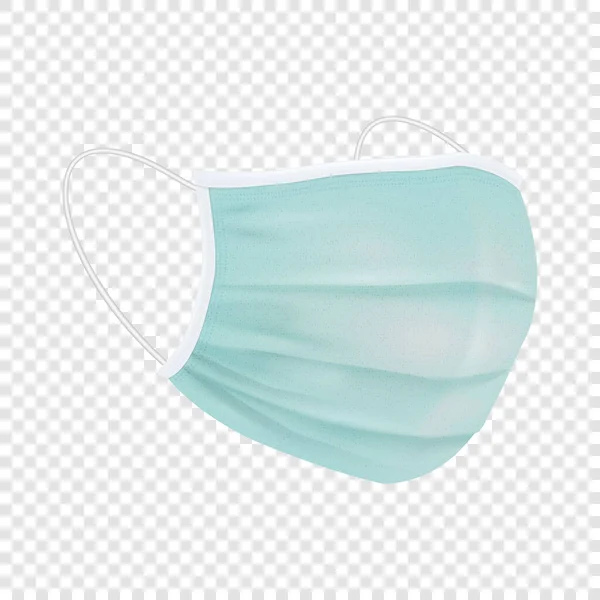 Vector 3d Realistic Blank Disposable Breathing Respiratory Medical Hospital Pollution Protect Face Mask Closeup Isolated. China Coronavirus Quarantine. 2019-nCoV, COVID-2019 concept — Stock Vector