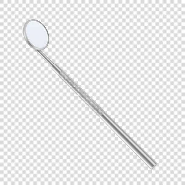 Vector 3d Realistic Dental inspection Mirror for Teeth Icon Closeup Isolated on Transparent Background. 의학박사 학위를 땄다. 디자인 템플릿 , Clipart — 스톡 벡터