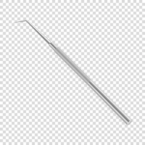 Vector 3d Realistic Dental Probe for Teeth Icon Closeup Isolated on Transparent Background. 의학박사 학위를 땄다. 디자인 템플릿 , Clipart — 스톡 벡터