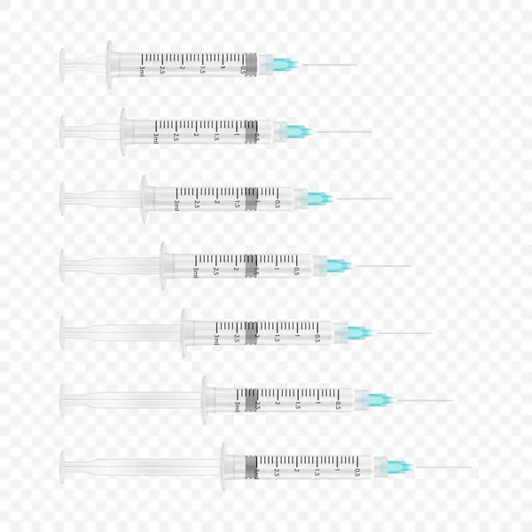 Векторный 3D-принтер Blank Empty Syringe Icon Set Cup Isolated on the Backgound. Медицинская концепция, шаблон дизайна, макет, вакцина и вакцинация — стоковый вектор