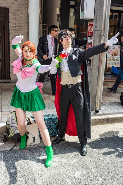 Osaka Japán 2018 Március Nipponbashi Street Festa Színes Cosplay Anime — Stock Fotó