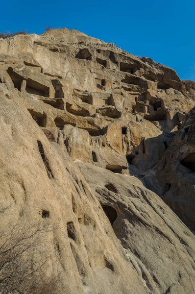 Αρχαία Cliff Κατοικίες Του Guyaju Σπήλαια Στο Yanqing County Επαρχία — Φωτογραφία Αρχείου