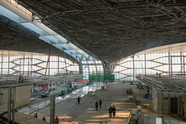Pequim China Outubro 2018 Construção Novo Aeroporto Internacional Pequim Daxing — Fotografia de Stock