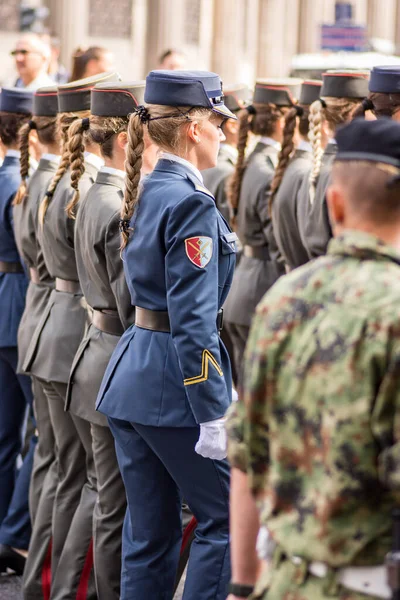 Belgrad Serbia Września 2018 Promocja Najmłodszych Oficerów Armii Serbskiej Ceremonia — Zdjęcie stockowe