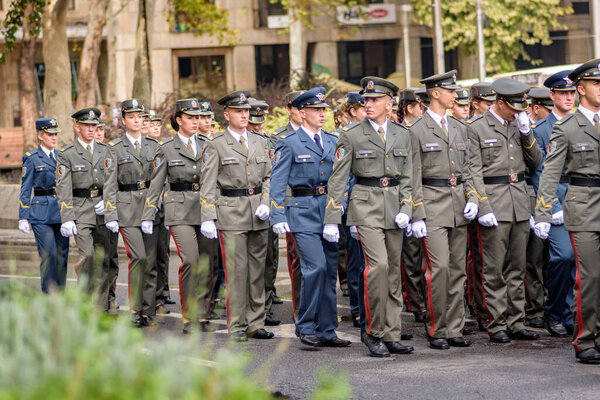 Belgrade / Serbia - September 8, 2018: Promotion of youngest officers of Serbian Army - the graduation ceremony for cadets of the Military Academy held in Belgrade, Serbia