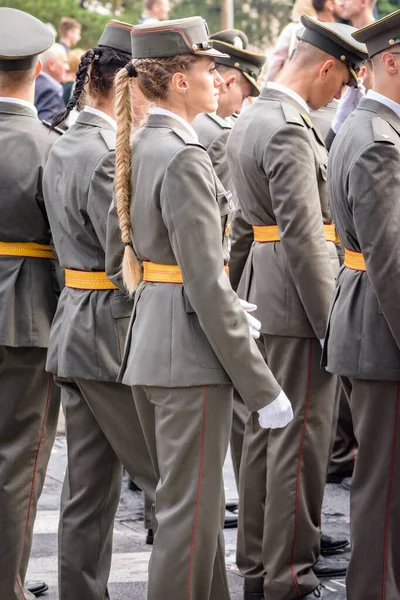 Belgrad Serbien September 2018 Beförderung Der Jüngsten Offiziere Der Serbischen — Stockfoto