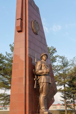 Pyongyang / DPR Kore - 12 Kasım 2015: muzaffer Anavatan Kurtuluş Savaş Müzesi, Kore Savaşı 'na adanmış bir tarih / askeri müze, Pyongyang, Kuzey Kore