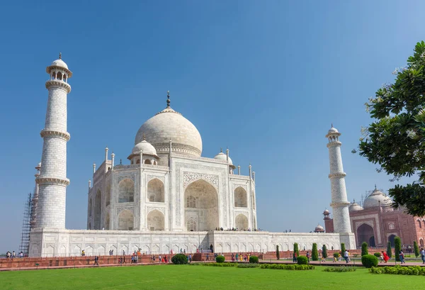 Taj Mahal Mausoléu Construído 1643 Pelo Imperador Mogol Shah Jahan — Fotografia de Stock