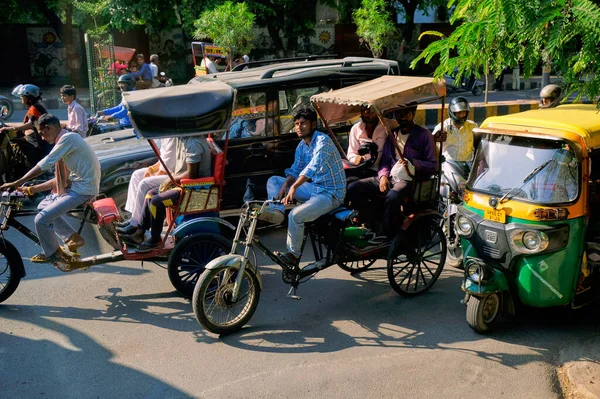 Agra Uttar Pradesh India Octubre 2019 Tuk Tuks Las Calles — Foto de Stock