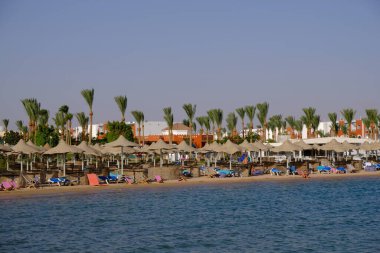 Hurghada / Mısır - Mayıs 2019: Hurghada, Mısır 'ın Kızıldeniz kıyısındaki popüler sahil beldesi