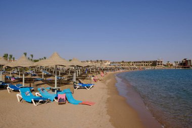 Hurghada / Mısır - Mayıs 2019: Hurghada, Mısır 'ın Kızıldeniz kıyısındaki popüler sahil beldesi