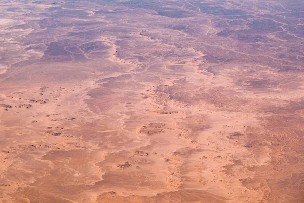 Repülőgép Kilátás Kopár Szahara Sivatag Táj Egyiptomban — Stock Fotó