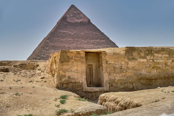 Túmulo Antigo Pirâmide Khafre Pirâmide Chephren Segunda Mais Alta Das — Fotografia de Stock