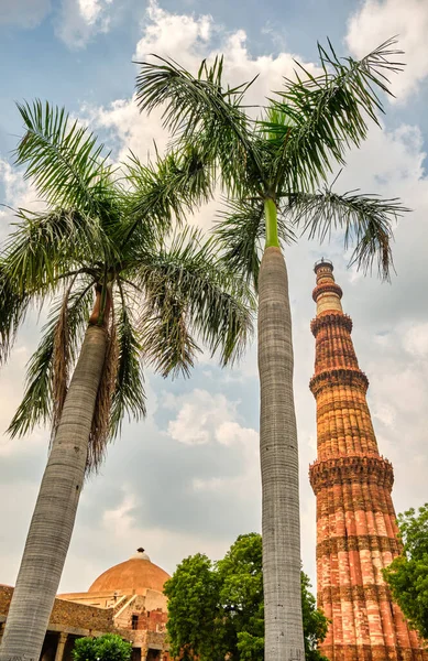 Qutub Minar Complex Μνημείο Παγκόσμιας Κληρονομιάς Unesco Στο Νέο Δελχί — Φωτογραφία Αρχείου