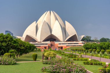 Lotus Temple, Bahai House of Worship in New Delhi, India clipart